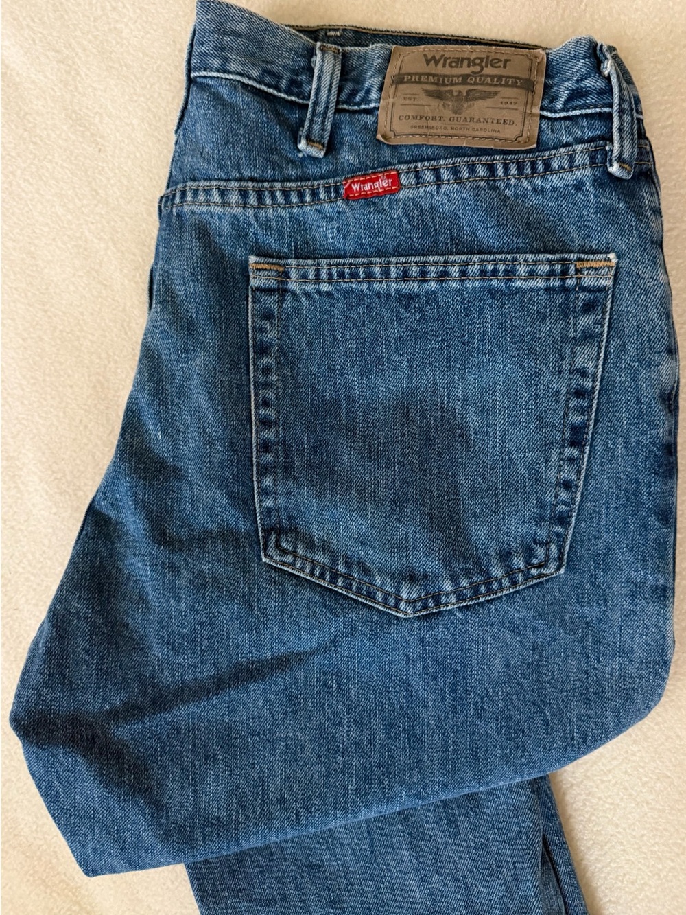 Wrangler Men's Blue Jeans Straight Fit Size 34x29 100% Cotton
